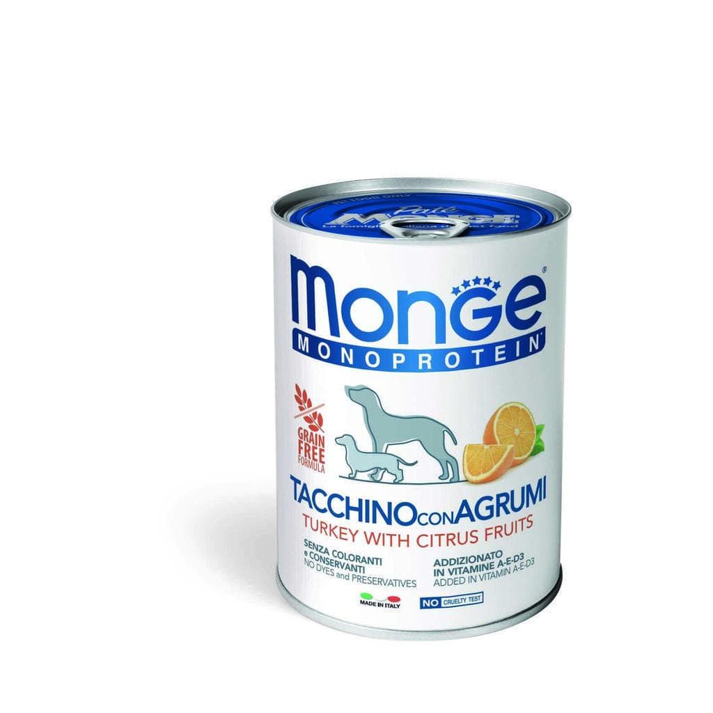 Monge Dog Frutta Tacchino/Agrumi 400gr